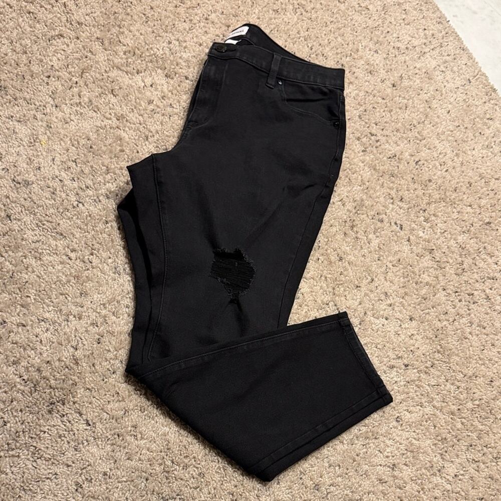 Lane Bryant Black Distressed straight  Jeans Size 16
